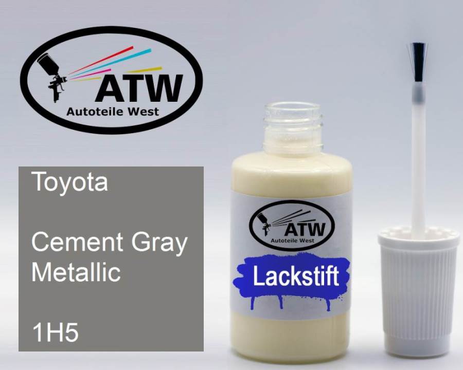 Toyota, Cement Gray Metallic, 1H5: 20ml Lackstift, von ATW Autoteile West.